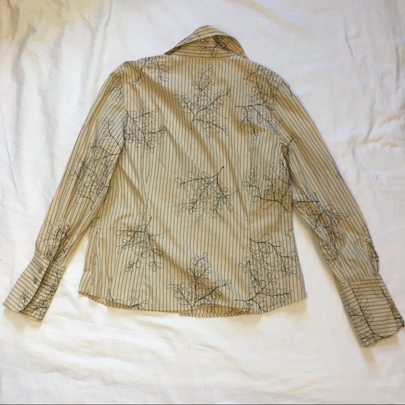 Y2K i.e. Cream Striped Button Down Blouse, 12 - Picture 7 of 8